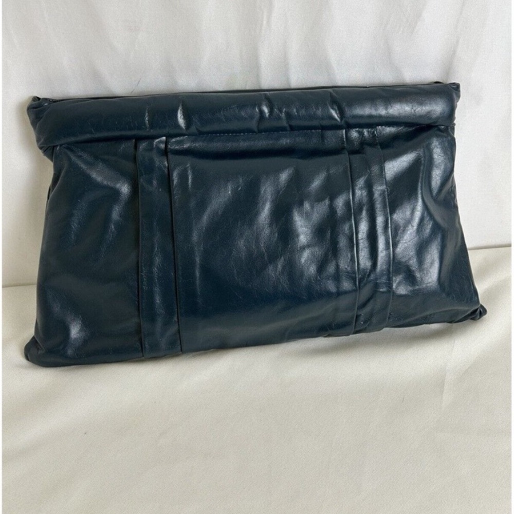 TIMMY WOODS BEVERLY HILLS COLLECTION TEAL BLUE VINTAGE OVERSIZED CLUTCH BAG